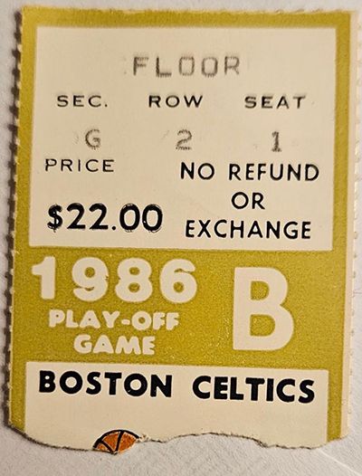 Michael Jordan's 63-point playoff game in 1986 was one of Goldberg's last missing postseason tickets. (Photo courtesy of Andrew Goldberg)