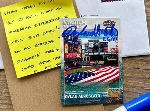 Abruscato now obliges fans' autograph requests through the mail. (Credit: Dylan Abruscato)
