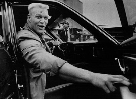 Bosworth arrives to fanfare at SeaTac airport to sign what was then the richest rookie contract in NFL history with the Seahawks. (Credit: Getty Images)