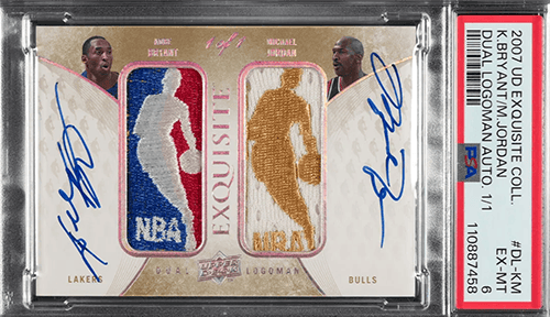 The Dual Logoman card featuring Kobe Bryant and Michael Jordan now ranks as the most expensive sports card in history. (Credit: Heritage Auctions)