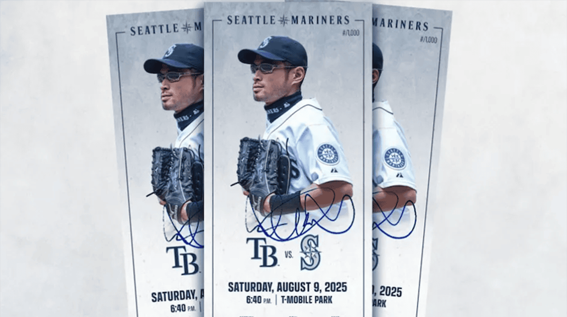 Mariners selling Ichiro-signed tickets from number retirement