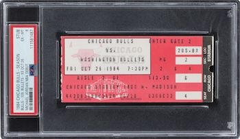 The family paid just $13.50 apiece for tickets to Jordan's NBA debut. (Credit: Heritage)