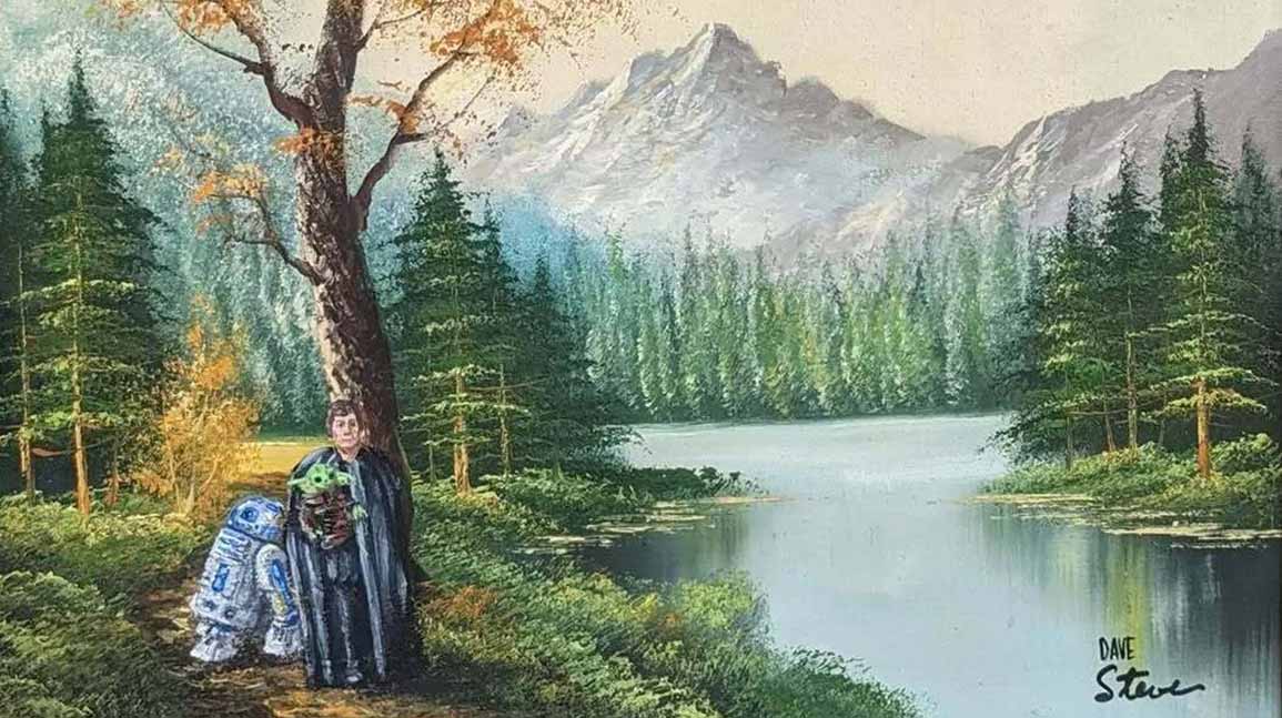 When he signs his work, Sherrill includes the name of the original artist (in this case, Steve). (Photo courtesy of Dave Sherrill)