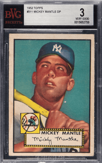 Bidding has topped $56,000 with 10 days left in the auction for the Mantle card and other items. (Credit: Heritage Auctions)
