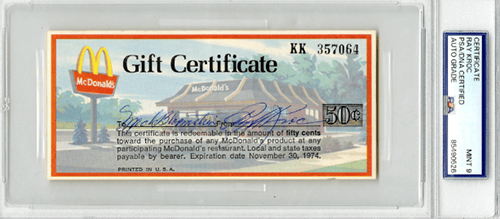 The gift certificate was good through Nov. 30, 1974. (Credit: University Archives)