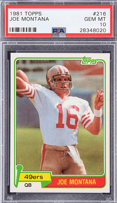 Joe Montana's 1981 rookie card has been a standout for four decades. (Credit: Goldin)