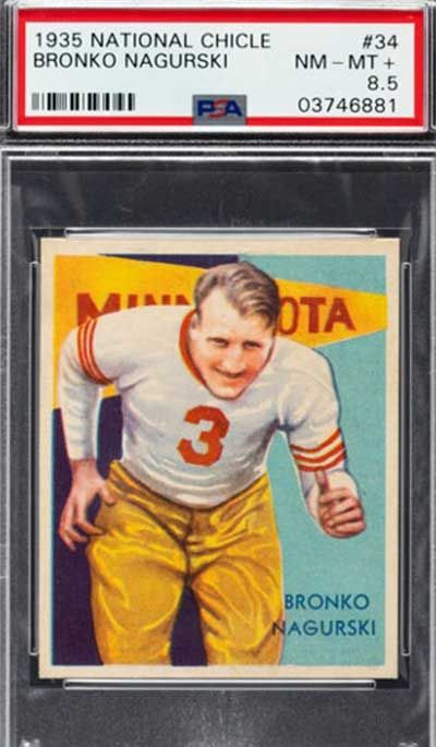 Bronco Nagurski's rookie is part of the legendary 1935 National Chicle set. (Credit: Heritage Auctions)