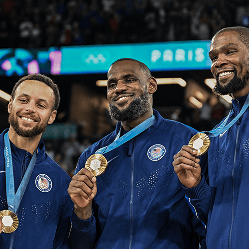 Topps announced the card featuring Steph Curry, LeBron James and Kevin Durant on Aug. 10, 2024. (Credit: Getty Images)