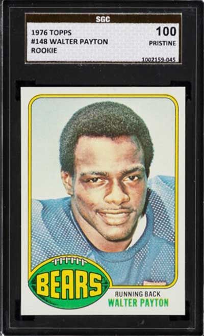 Walter Payton's 1975 Topps rookie rarely grades as a gem. (Credit: Heritage Auctions)