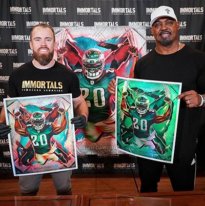 Eagles Hall of Famer Brian Dawkins was the subject of Spector's first project in 2023. (Photo courtesy of Jordan Spector)