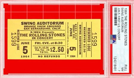 The Rolling Stones' U.S. debut ticket was a true rarity. (cllct photo by Darren Rovell)